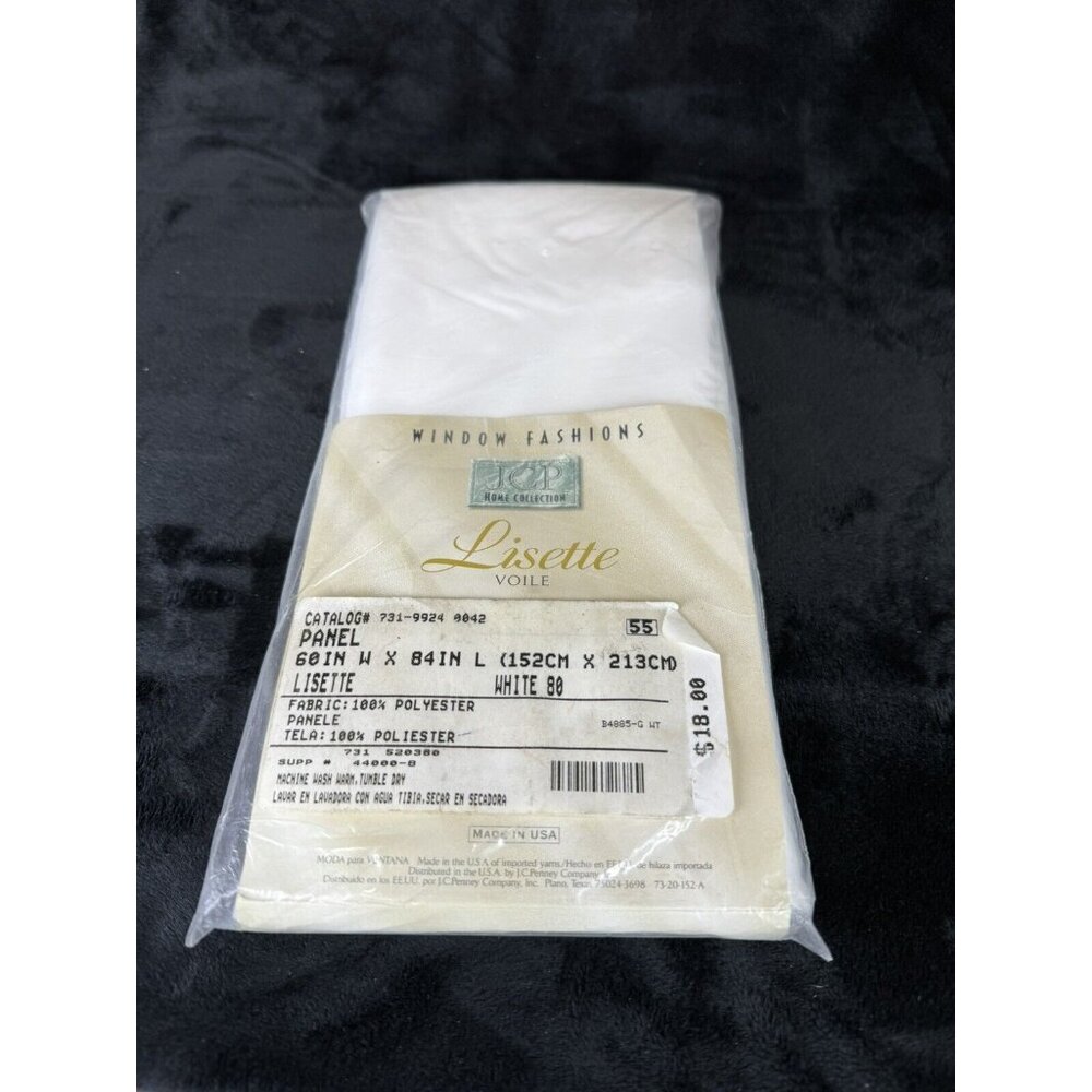 NIP Window Panel JC Penney Lisette Voile Sheers 60" W x 84" L White Curtain